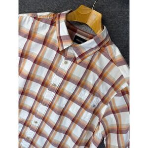 Marmot Mens XXL Short Sleeve Plaid Button Down Shirt Camping Fishing Organic EUC